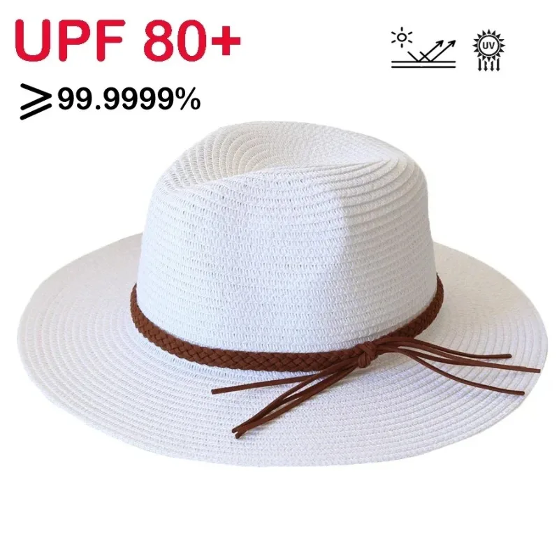 Bucket Hat Straw - 2025 ใหม่หมวกสําหรับหมวกผู้หญิงผู้ชาย UV ป้องกันธรรมชาติปานามาหมวกปีกกว้างหมวกคลาสสิก Fedora หมวกชายหาด