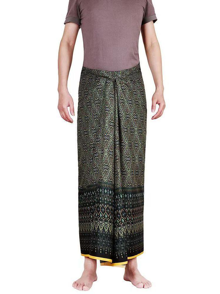 ผ้าโสร่งยาวแบบยูนิเซ็กส์ ลายบา - Sarong Men Wrap บทวิจารณ์และราคา